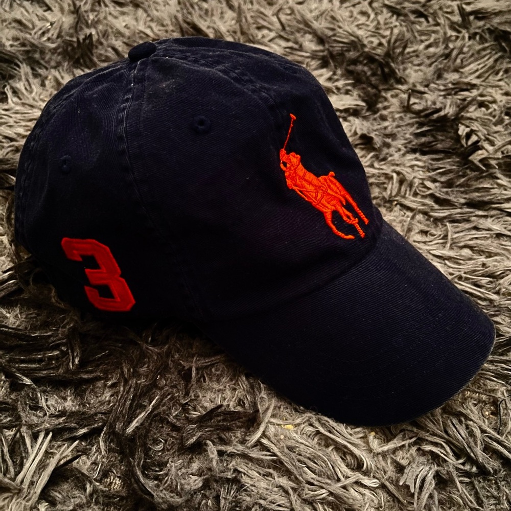 POLO RALPH LAUREN Youth Big Pony Chino Baseball Ball Cap Hat Leather Strap